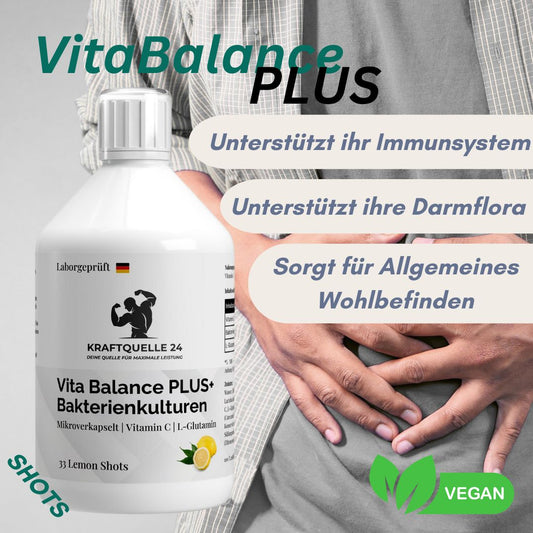 Vita Balance PLUS+ Bakterienkulturen - 33 vegane Lemon Shots - 500ml