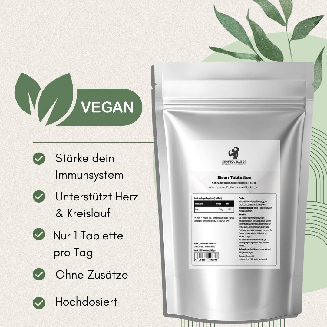 25mg Eisen Bisglycinat - 500 Tabletten