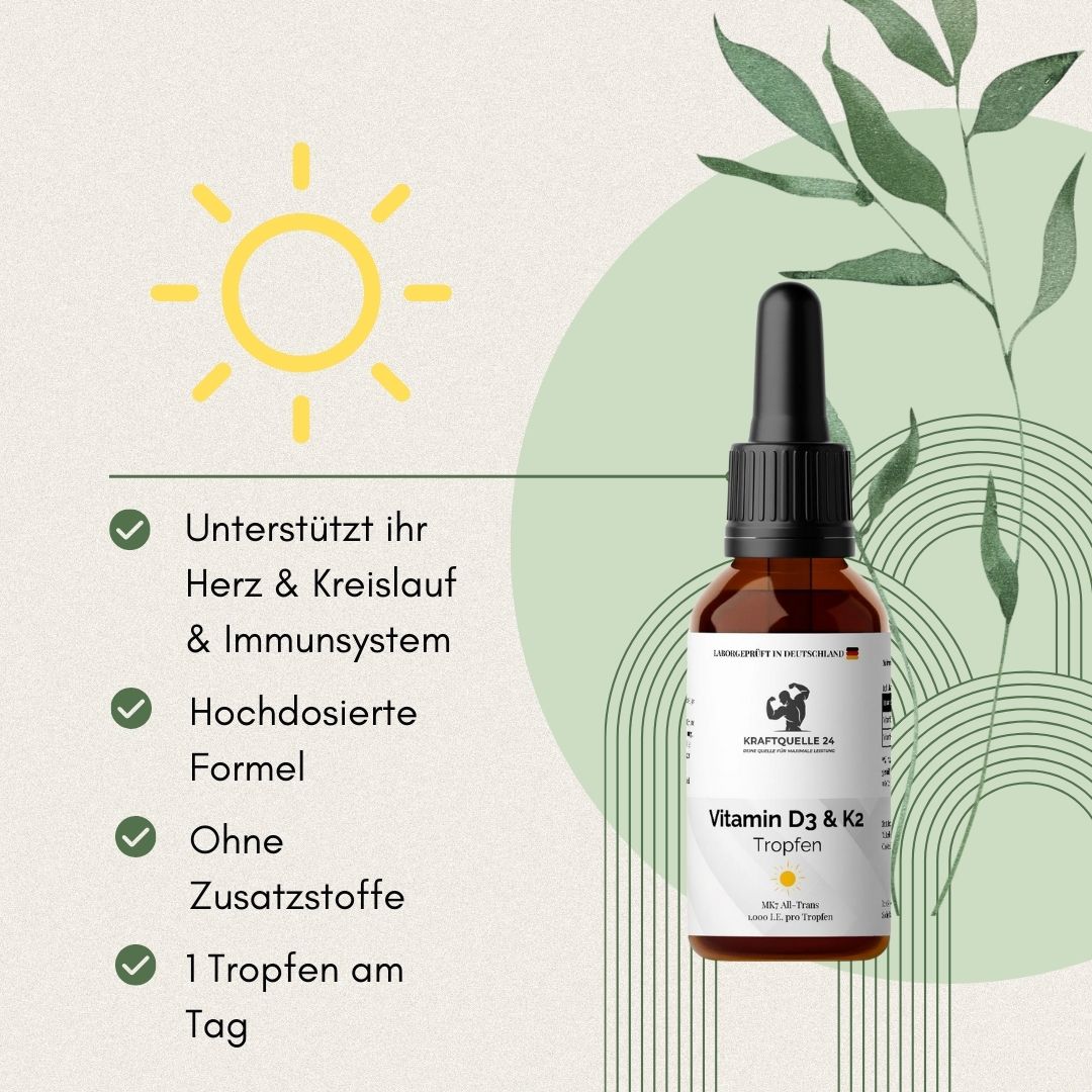 Vitamin D3 + K2 Tropfen | 1.700 Portionen | 50 ml