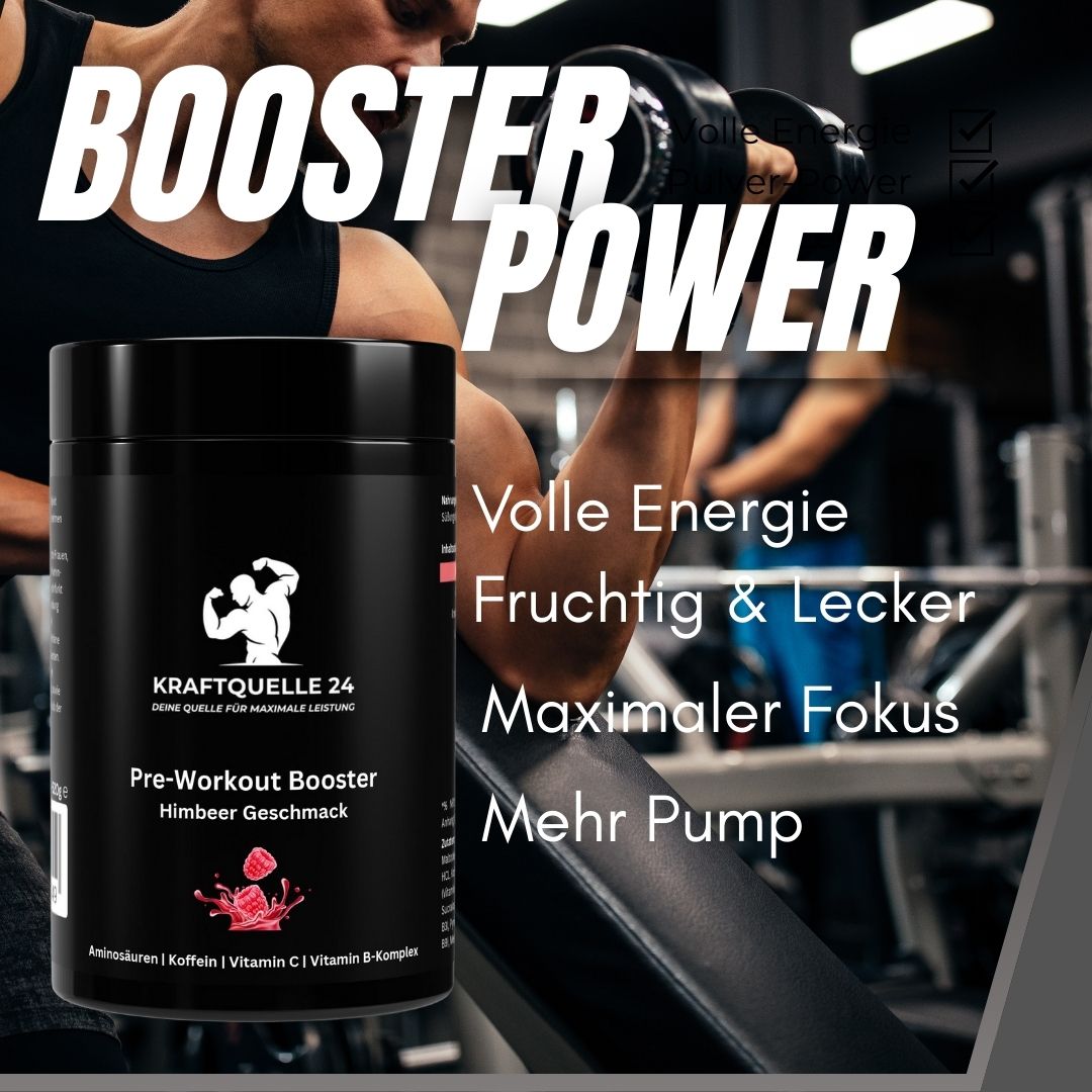 Pre-Workout Booster | Himbeere Geschmack | 520g Dose