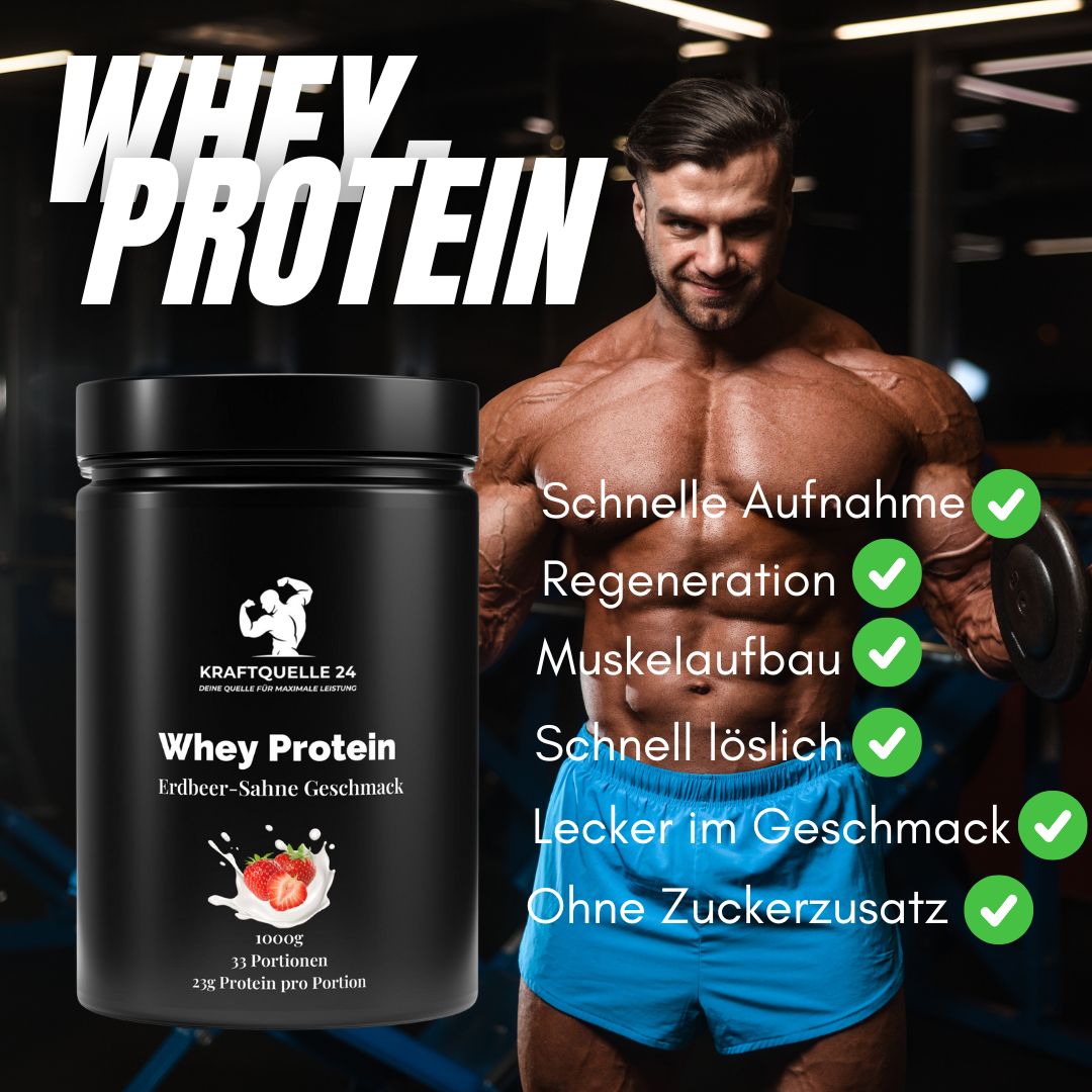 Premium Whey Protein | Erdbeere Geschmack | 1000g Dose