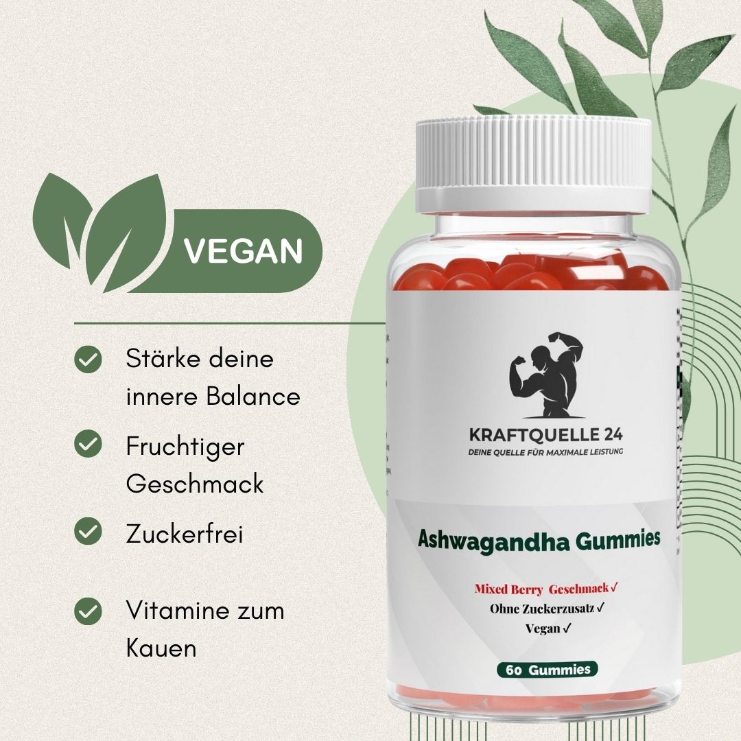 Ashwagandha Gummies | 300 mg + B6 & Kräuter | 60 Stück