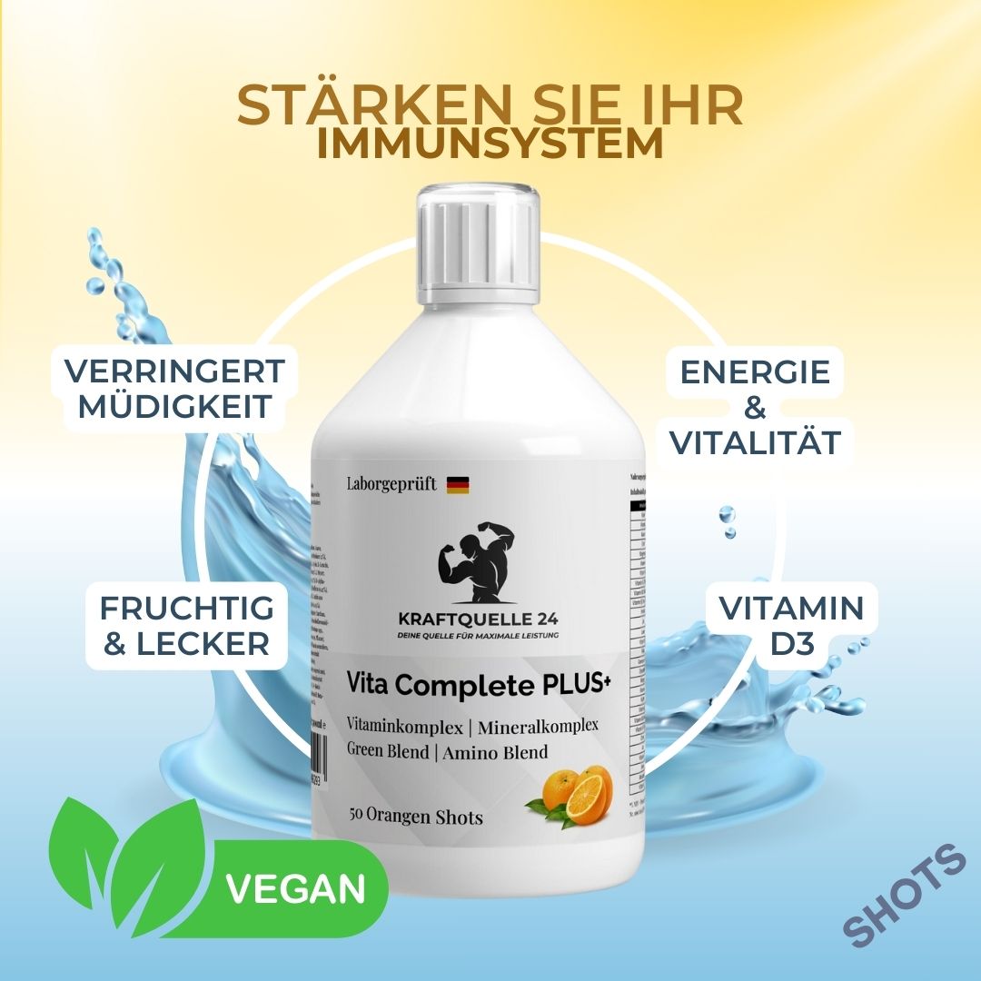 Vita Complete PLUS+ 50 vegane Shots - Fresh Orange - 500ml