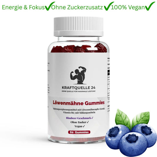 Löwenmähne Gummies | Mit Vitamin B6 | 60 Stück